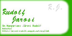 rudolf jarosi business card